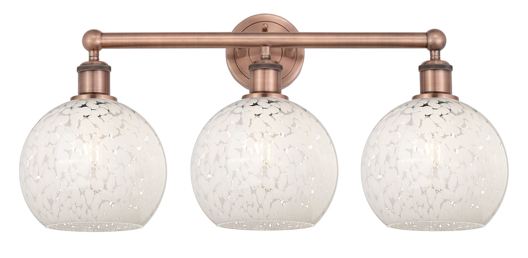 Innovations Lighting White Mouchette 8" Bath Vanity Light - Antique Copper Vanity Lights Innovations Lighting   