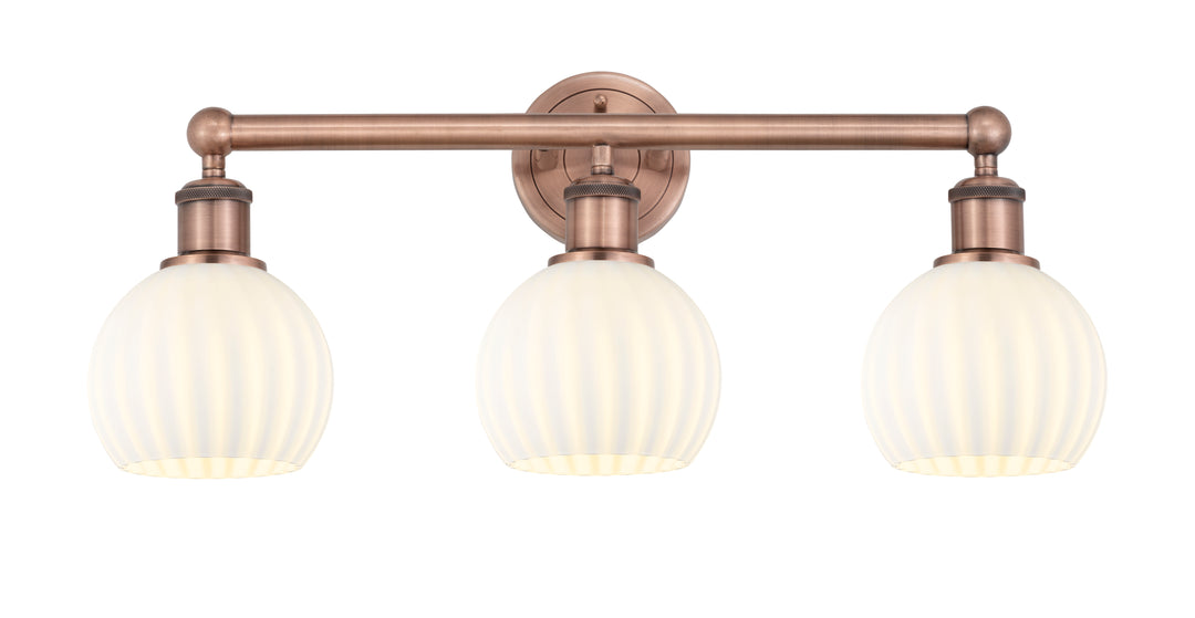 Innovations Lighting White Venetian 6" Bath Vanity Light - Antique Copper Vanity Lights Innovations Lighting   