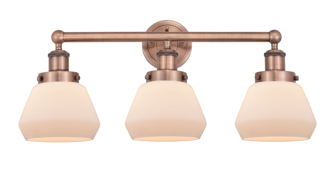 Innovations Lighting Fulton 7" Bath Vanity Light - Antique Copper Vanity Lights Innovations Lighting Matte White ; Glass Type: Frosted  