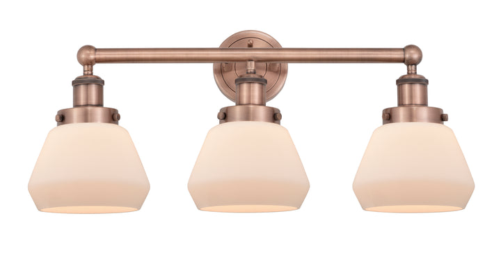 Innovations Lighting Fulton 7" Bath Vanity Light - Antique Copper Vanity Lights Innovations Lighting Matte White ; Glass Type: Frosted  