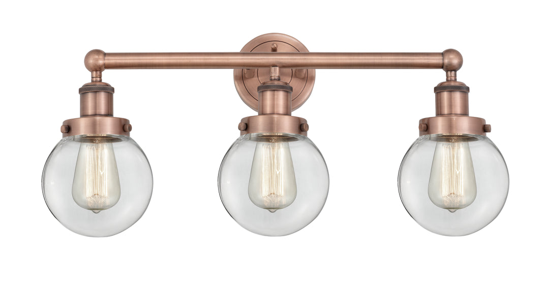 Innovations Lighting Beacon 6" Bath Vanity Light - Antique Copper Vanity Lights Innovations Lighting Clear ; Glass Type: Transparent  