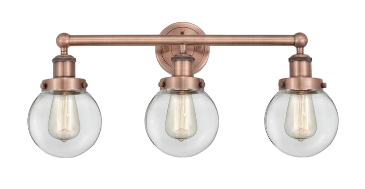 Innovations Lighting Beacon 6" Bath Vanity Light - Antique Copper Vanity Lights Innovations Lighting Clear ; Glass Type: Transparent  