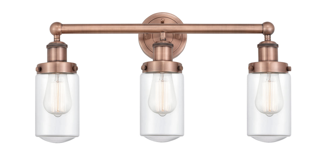 Innovations Lighting Dover 4.5" Bath Vanity Light - Antique Copper Vanity Lights Innovations Lighting Clear ; Glass Type: Transparent; Ribbed  