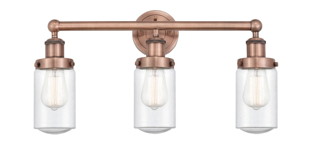 Innovations Lighting Dover 4.5" Bath Vanity Light - Antique Copper Vanity Lights Innovations Lighting Seedy ; Glass Type: Seedy; Ribbed  