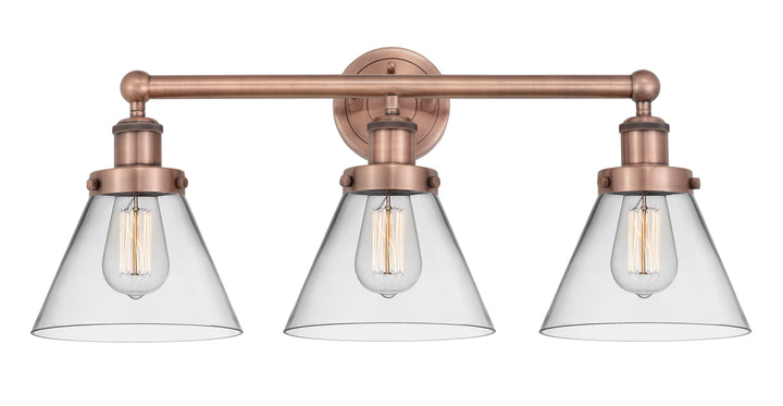 Innovations Lighting Cone 8" Bath Vanity Light - Antique Copper Vanity Lights Innovations Lighting Clear ; Glass Type: Transparent  