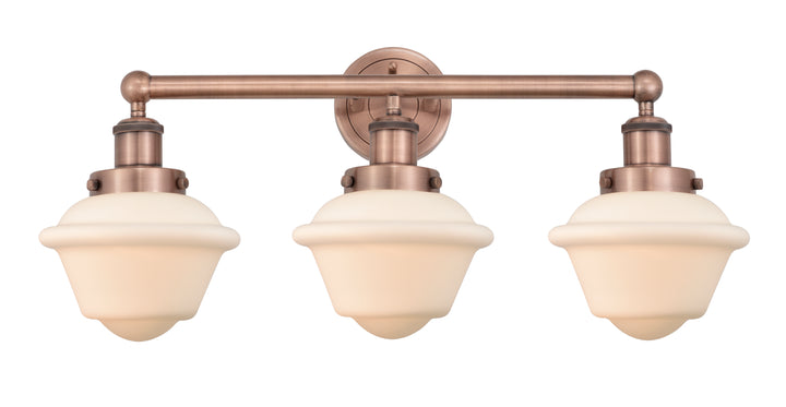 Innovations Lighting Oxford 7.5" Bath Vanity Light - Antique Copper Vanity Lights Innovations Lighting Matte White ; Glass Type: Frosted; Ribbed  