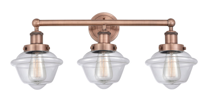 Innovations Lighting Oxford 7.5" Bath Vanity Light - Antique Copper Vanity Lights Innovations Lighting Clear ; Glass Type: Transparent; Ribbed  