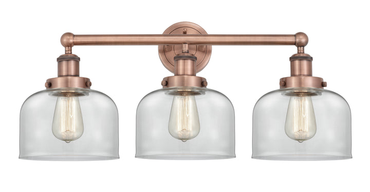 Innovations Lighting Bell 8" Bath Vanity Light - Antique Copper Vanity Lights Innovations Lighting Clear ; Glass Type: Transparent; Ribbed  