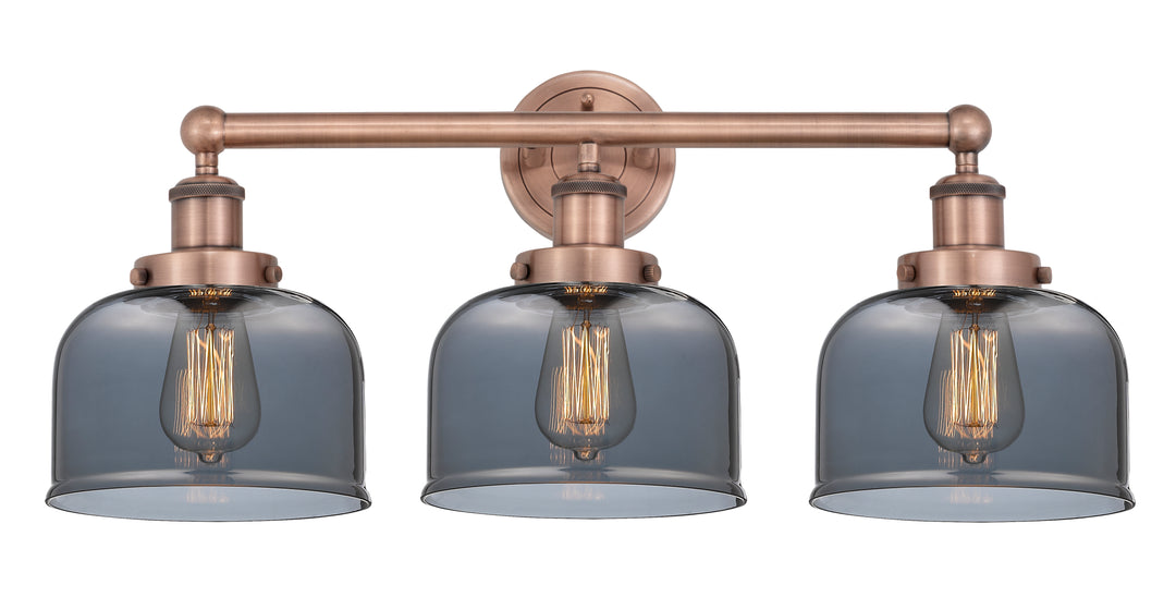 Innovations Lighting Bell 8" Bath Vanity Light - Antique Copper Vanity Lights Innovations Lighting Light Smoke ; Glass Type: Colorful  