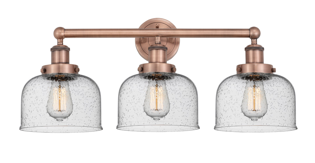 Innovations Lighting Bell 8" Bath Vanity Light - Antique Copper Vanity Lights Innovations Lighting Seedy ; Glass Type: Seedy; Ribbed  