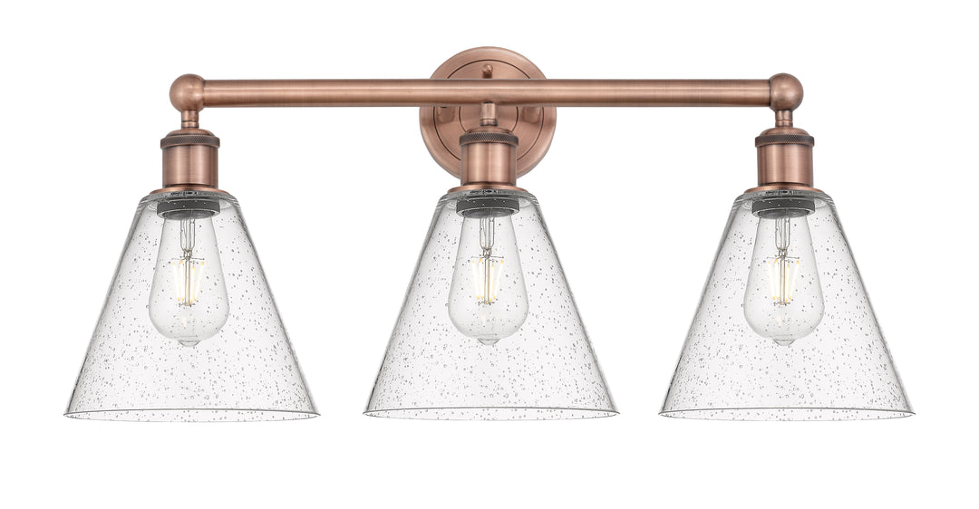 Innovations Lighting Berkshire Glass 8" Bath Vanity Light - Antique Copper Vanity Lights Innovations Lighting Seedy ; Glass Type: Seeded  