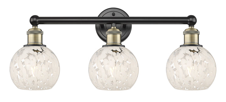 Innovations Lighting White Mouchette 6" Bath Vanity Light - Black Antique Brass Vanity Lights Innovations Lighting   