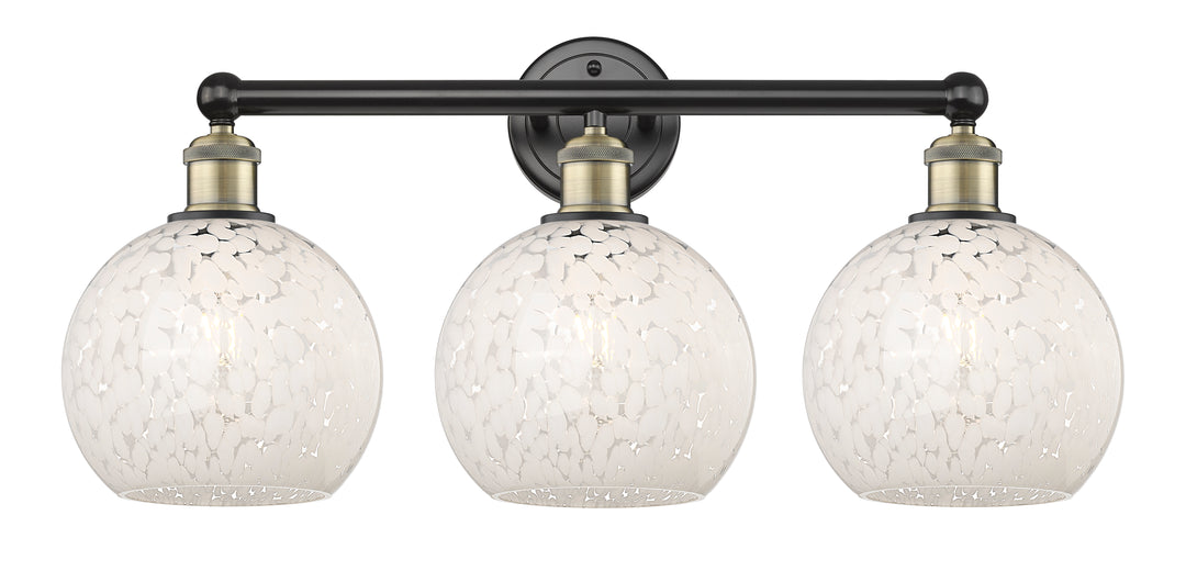 Innovations Lighting White Mouchette 8" Bath Vanity Light - Black Antique Brass Vanity Lights Innovations Lighting   