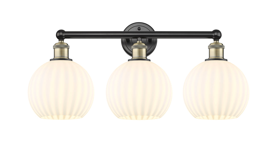 Innovations Lighting White Venetian 8" Bath Vanity Light - Black Antique Brass Vanity Lights Innovations Lighting   