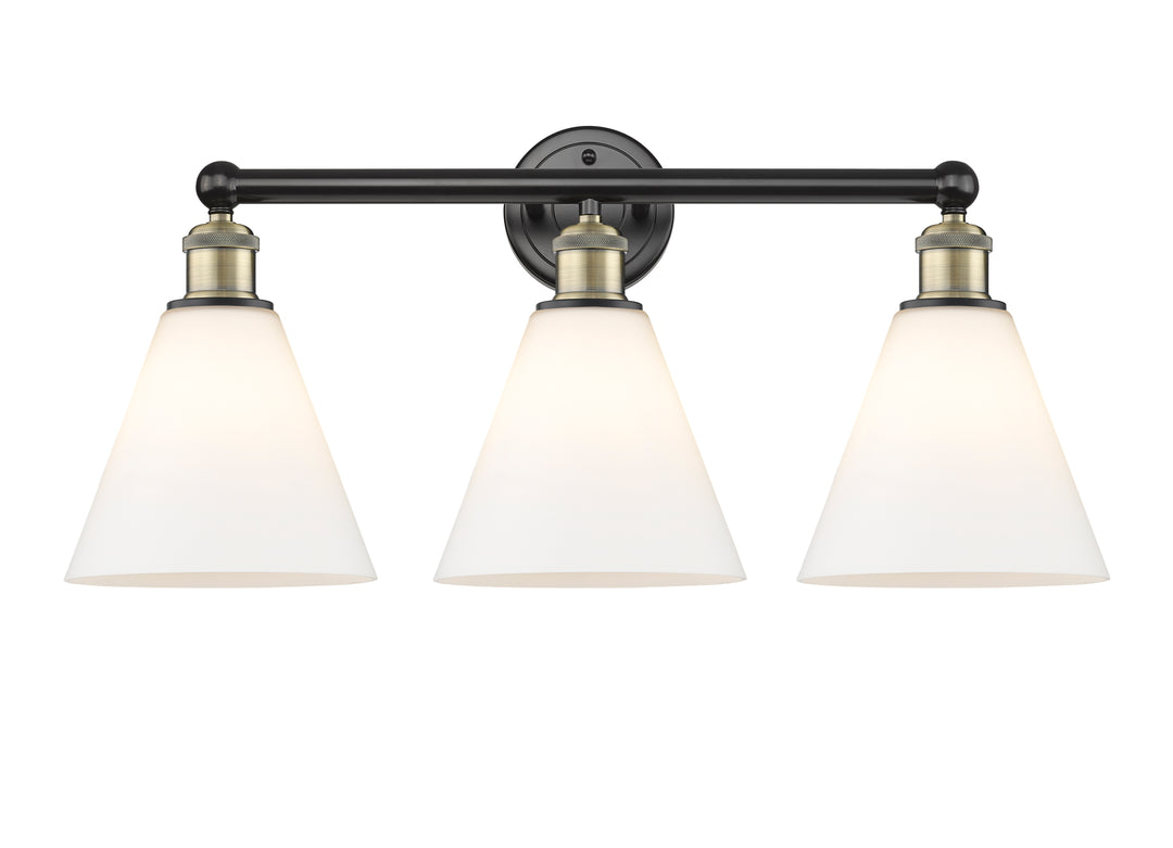 Innovations Lighting Berkshire Glass 8" Bath Vanity Light - Black Antique Brass Vanity Lights Innovations Lighting   