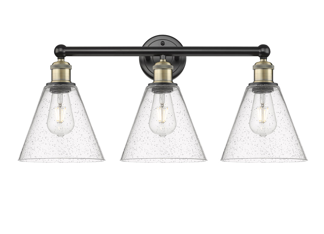 Innovations Lighting Berkshire Glass 8" Bath Vanity Light - Black Antique Brass Vanity Lights Innovations Lighting   