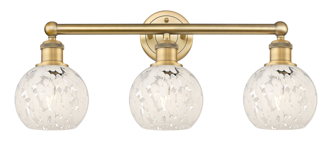 Innovations Lighting White Mouchette 6" Bath Vanity Light - Brushed Brass Vanity Lights Innovations Lighting   