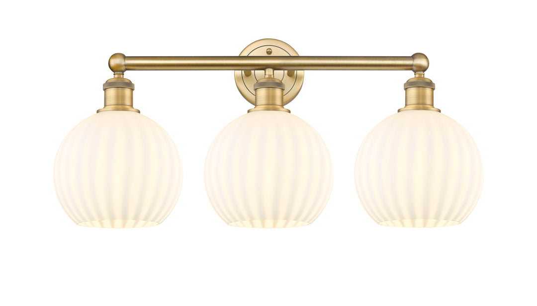 Innovations Lighting White Venetian 8" Bath Vanity Light - Brushed Brass