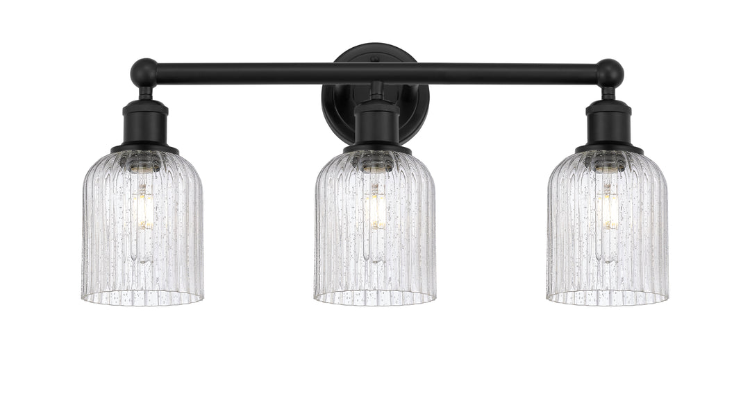 Innovations Lighting Bridal Veil 5" Bath Vanity Light - Matte Black Vanity Lights Innovations Lighting Seedy ; Glass Type: Seedy; Ribbed  