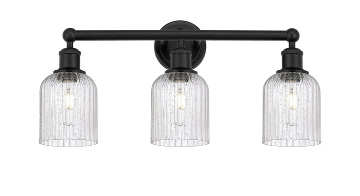 Innovations Lighting Bridal Veil 5" Bath Vanity Light - Matte Black Vanity Lights Innovations Lighting Seedy ; Glass Type: Seedy; Ribbed  