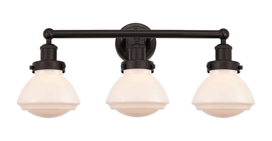 Innovations Lighting Olean 6.75" Bath Vanity Light - Oil Rubbed Bronze Vanity Lights Innovations Lighting Matte White ; Glass Type: Frosted; Ribbed  