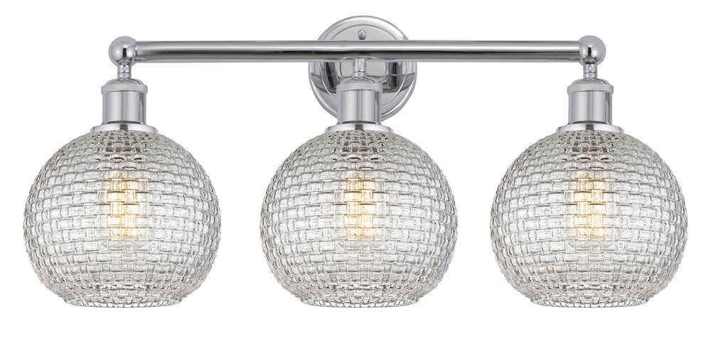 Innovations Lighting Athens 8" Bath Vanity Light - Polished Chrome Vanity Lights Innovations Lighting Clear Basket Weave ; Glass Type: Clear Basket Weave  