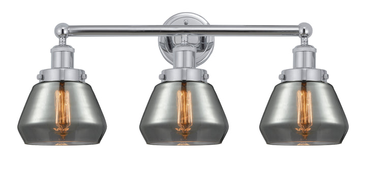 Innovations Lighting Fulton 7" Bath Vanity Light - Polished Chrome Vanity Lights Innovations Lighting Light Smoke ; Glass Type: Smoked; Ribbed  