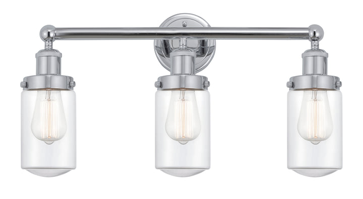 Innovations Lighting Dover 4.5" Bath Vanity Light - Polished Chrome Vanity Lights Innovations Lighting Clear ; Glass Type: Transparent; Ribbed  