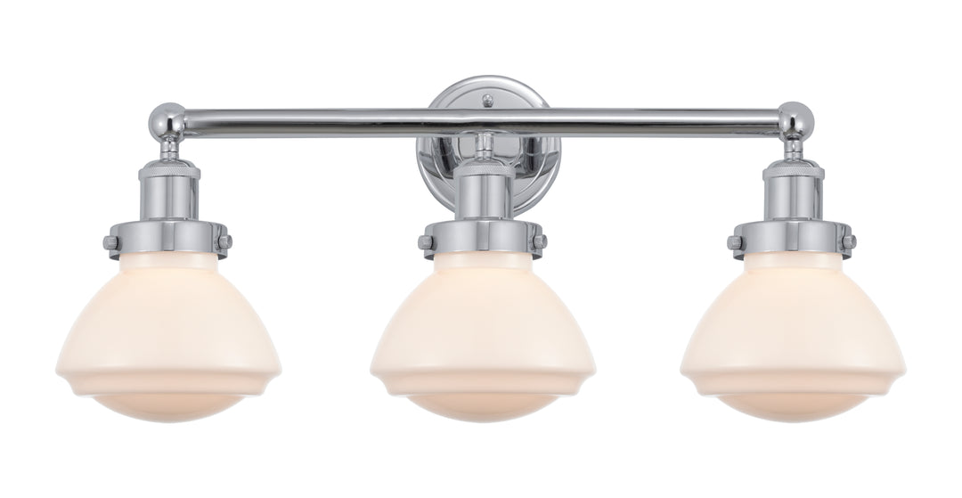 Innovations Lighting Olean 6.75" Bath Vanity Light - Polished Chrome Vanity Lights Innovations Lighting Matte White ; Glass Type: Frosted; Ribbed  