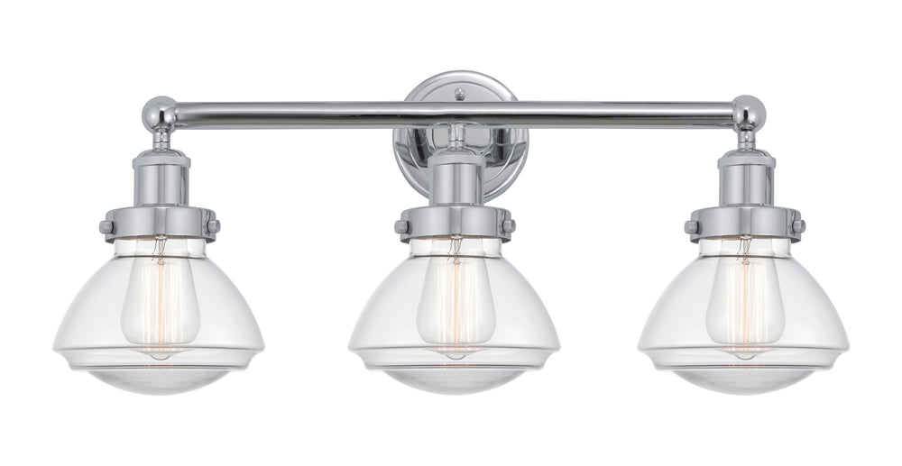 Innovations Lighting Olean 6.75" Bath Vanity Light - Polished Chrome Vanity Lights Innovations Lighting Clear ; Glass Type: Transparent; Ribbed  