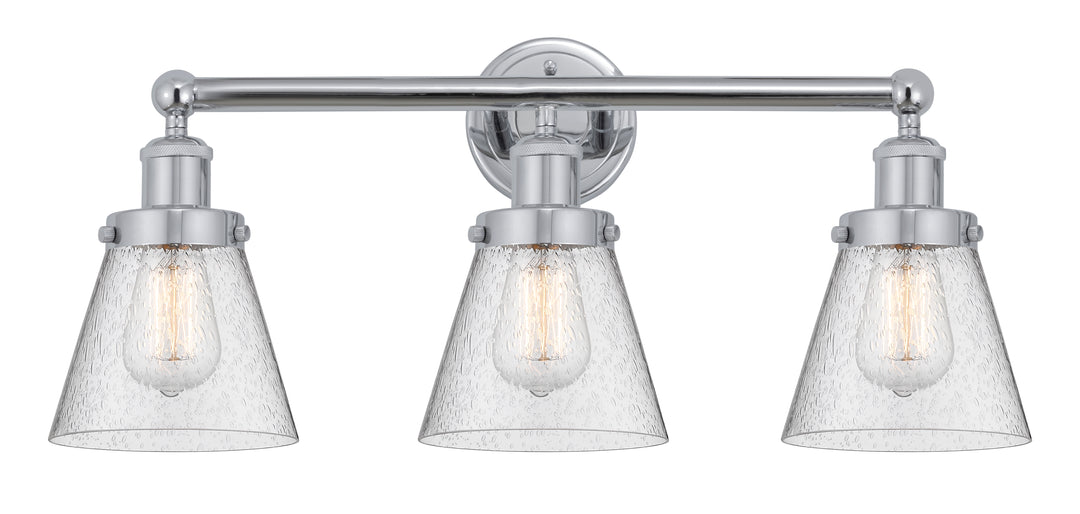 Innovations Lighting Cone 6" Bath Vanity Light - Polished Chrome Vanity Lights Innovations Lighting Seedy ; Glass Type: Seedy; Ribbed  