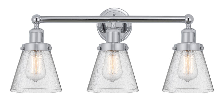 Innovations Lighting Cone 6" Bath Vanity Light - Polished Chrome Vanity Lights Innovations Lighting Seedy ; Glass Type: Seedy; Ribbed  