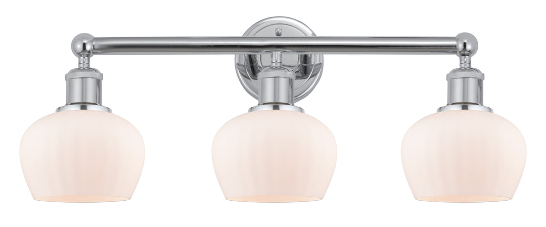 Innovations Lighting Fenton 6.5" Bath Vanity Light - Polished Chrome Vanity Lights Innovations Lighting Matte White ; Glass Type: White; Ribbed  