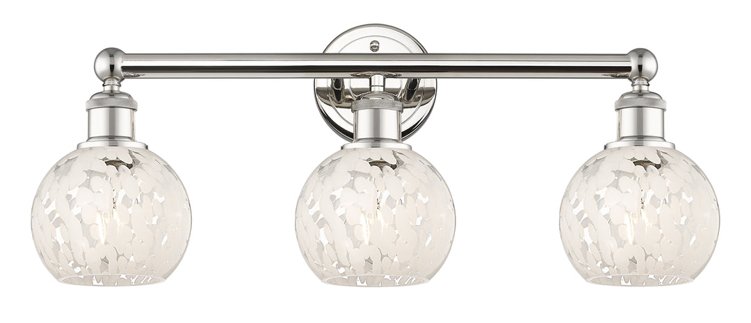 Innovations Lighting White Mouchette 6" Bath Vanity Light - Polished Nickel Vanity Lights Innovations Lighting   