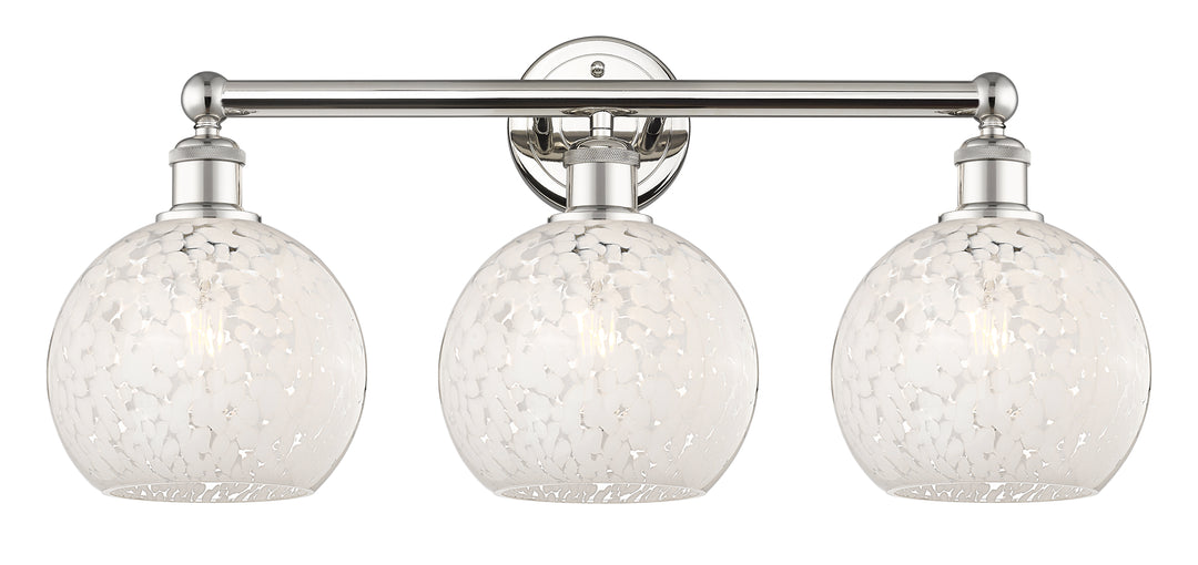 Innovations Lighting White Mouchette 8" Bath Vanity Light - Polished Nickel Vanity Lights Innovations Lighting   