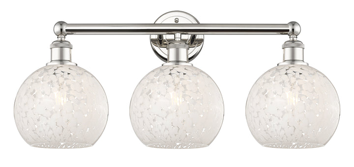 Innovations Lighting White Mouchette 8" Bath Vanity Light - Polished Nickel Vanity Lights Innovations Lighting   