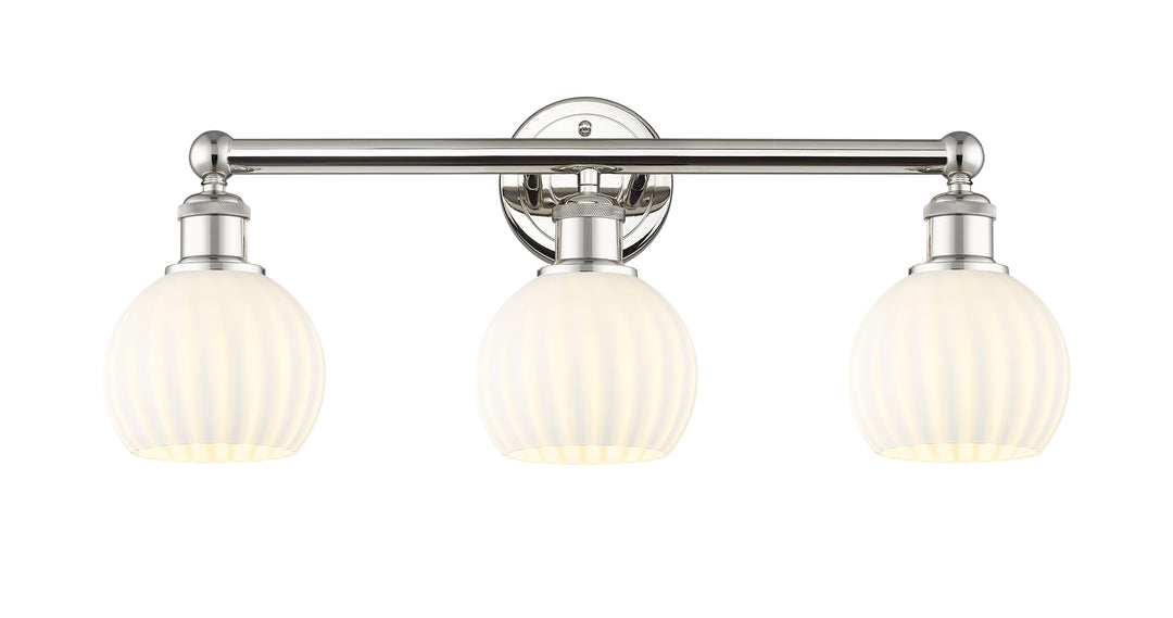 Innovations Lighting White Venetian 6" Bath Vanity Light - Polished Nickel