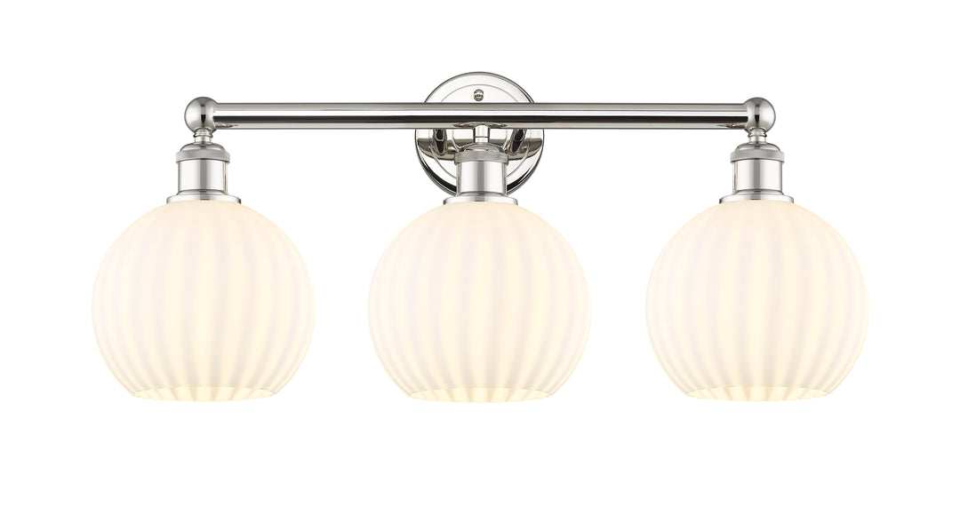 Innovations Lighting White Venetian 8" Bath Vanity Light - Polished Nickel