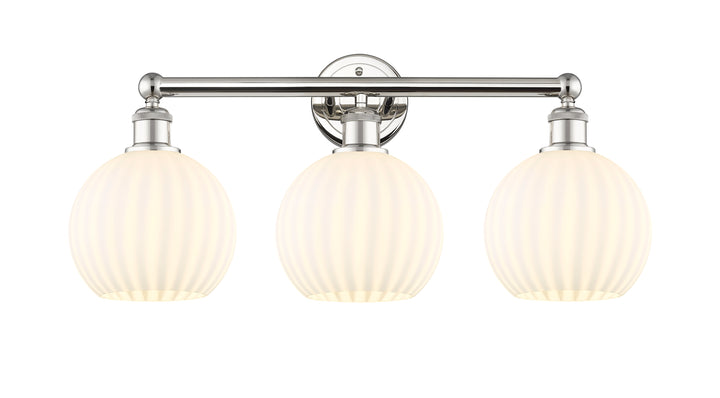 Innovations Lighting White Venetian 8" Bath Vanity Light - Polished Nickel