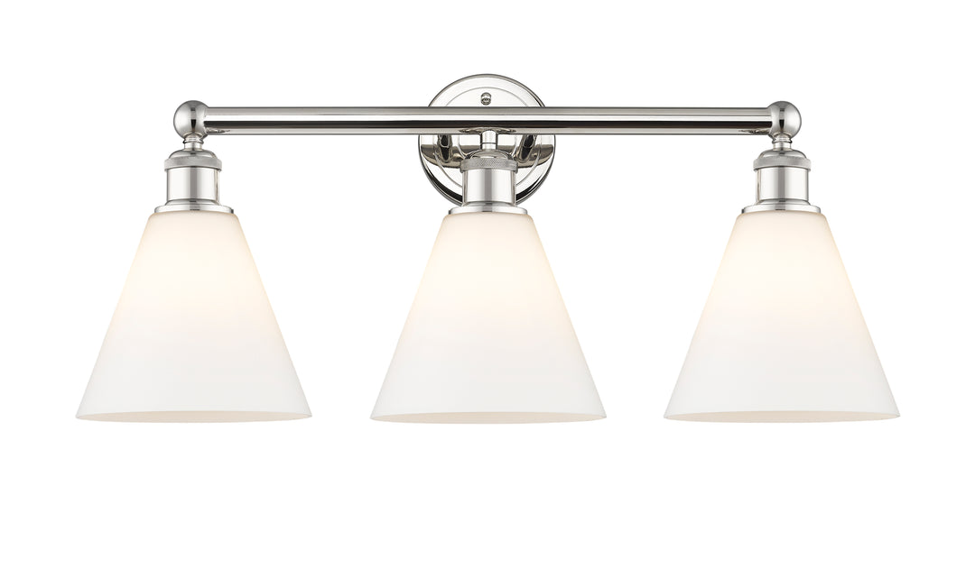 Innovations Lighting Berkshire Glass 8" Bath Vanity Light - Polished Nickel Vanity Lights Innovations Lighting   