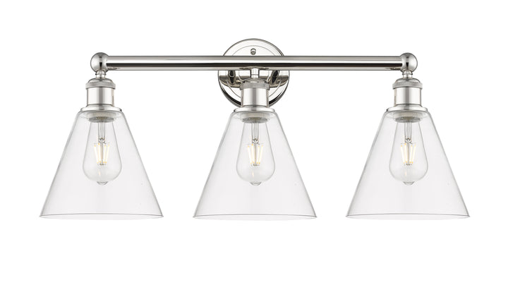 Innovations Lighting Berkshire Glass 8" Bath Vanity Light - Polished Nickel Vanity Lights Innovations Lighting   