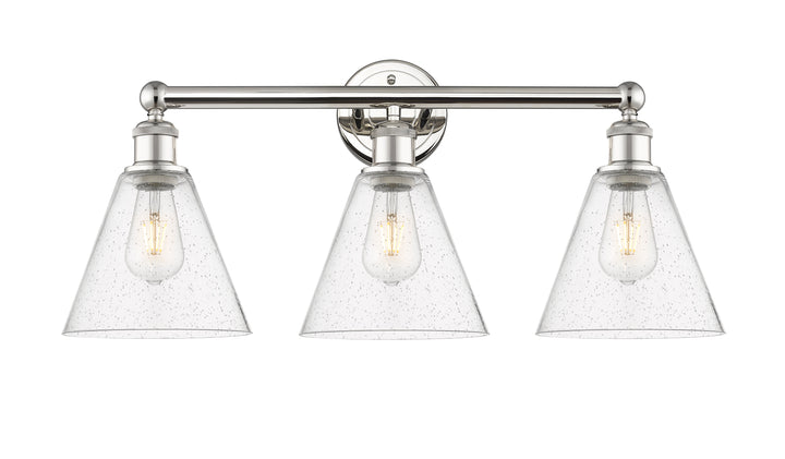 Innovations Lighting Berkshire Glass 8" Bath Vanity Light - Polished Nickel Vanity Lights Innovations Lighting   