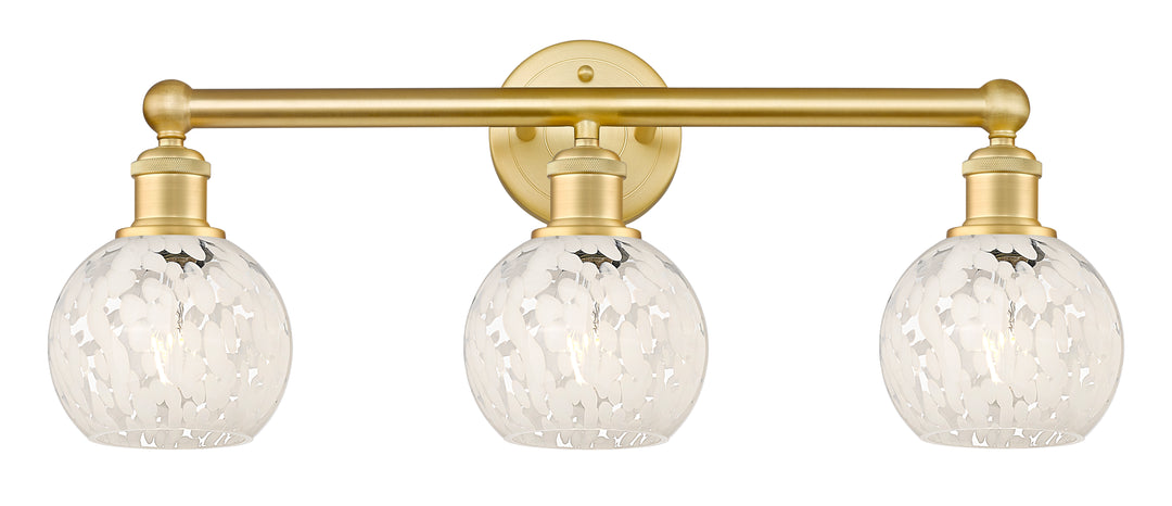 Innovations Lighting White Mouchette 6" Bath Vanity Light - Satin Gold Vanity Lights Innovations Lighting   