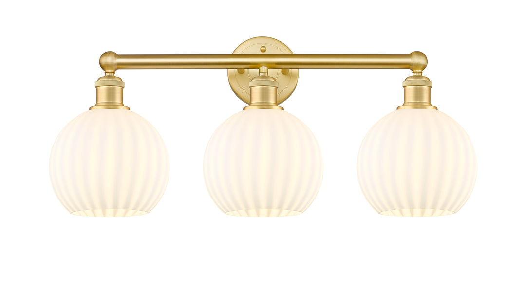 Innovations Lighting White Venetian 8" Bath Vanity Light - Satin Gold