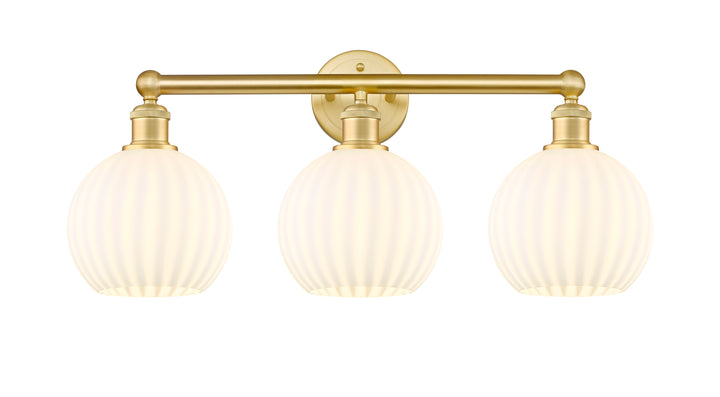 Innovations Lighting White Venetian 8" Bath Vanity Light - Satin Gold