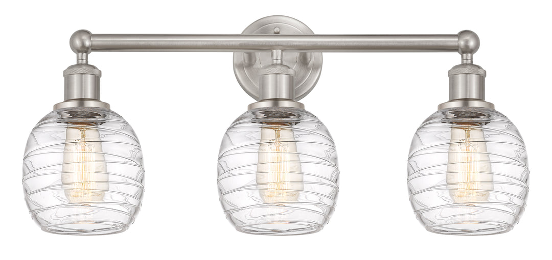 Innovations Lighting Belfast 6" Bath Vanity Light - Brushed Satin Nickel Vanity Lights Innovations Lighting Deco Swirl ; Glass Type: Clear  