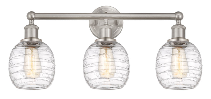 Innovations Lighting Belfast 6" Bath Vanity Light - Brushed Satin Nickel Vanity Lights Innovations Lighting Deco Swirl ; Glass Type: Clear  