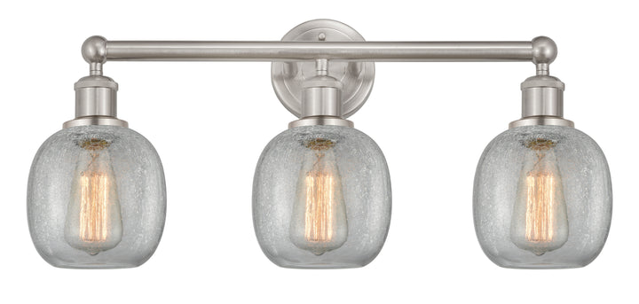 Innovations Lighting Belfast 6" Bath Vanity Light - Brushed Satin Nickel Vanity Lights Innovations Lighting Clear Crackle ; Glass Type: Crackled  