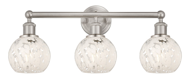 Innovations Lighting White Mouchette 6" Bath Vanity Light - Brushed Satin Nickel Vanity Lights Innovations Lighting   