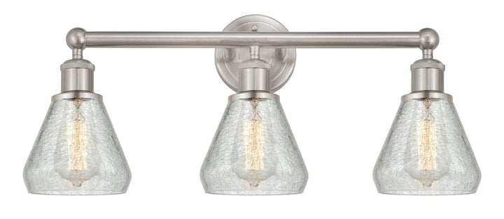 Innovations Lighting Conesus 6" Bath Vanity Light - Brushed Satin Nickel Vanity Lights Innovations Lighting Clear Crackle ; Glass Type: Crackled  